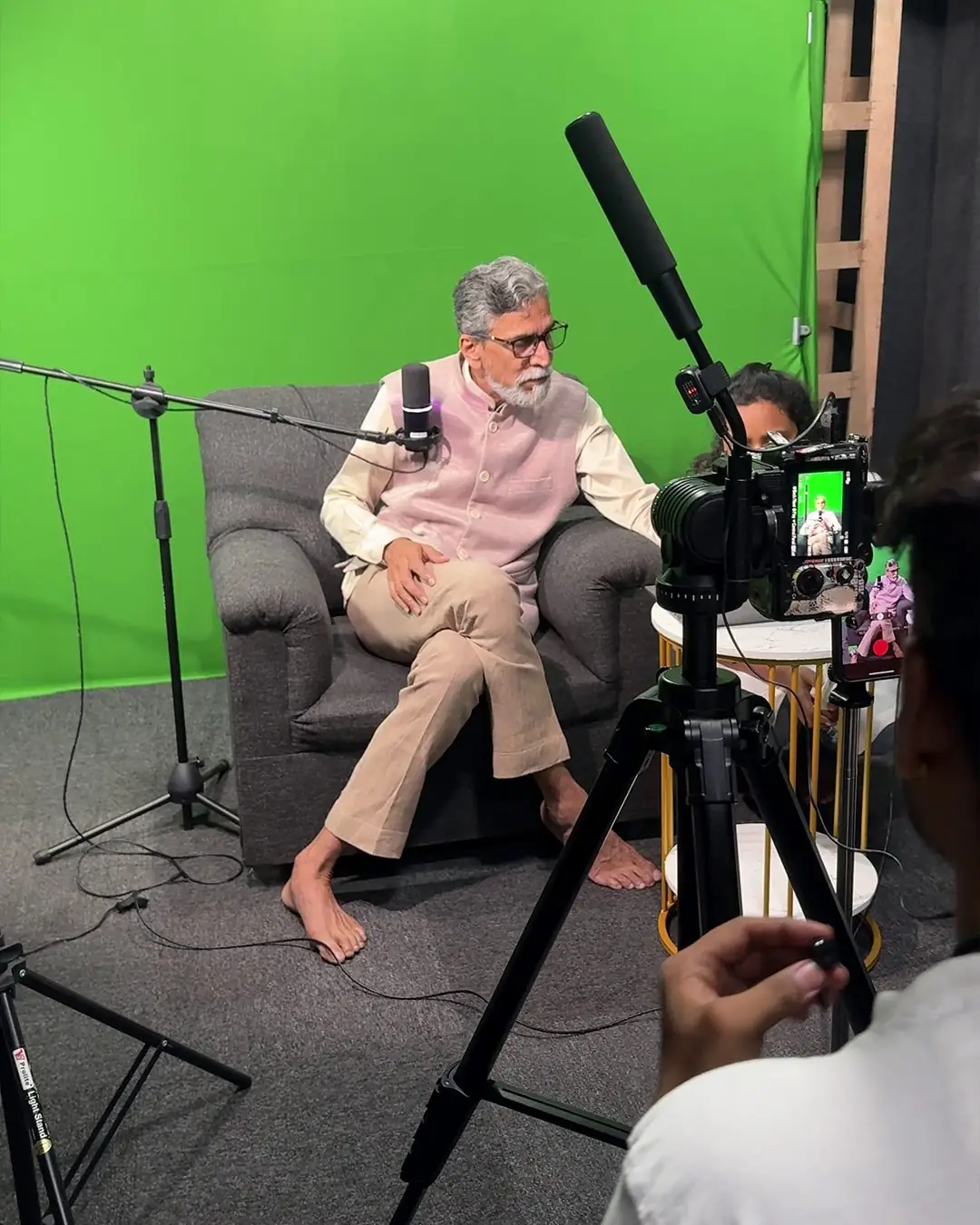 Green screen recording in progress